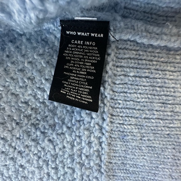 Who What Wear Corydalis Heather Cardigan Sweater Sz Large Blue - Picture 6 of 9